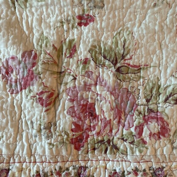 Quilted Floral Paisley Pillow Shams  Cottagecore Country Shabby Chic Romantic - Picture 8 of 11